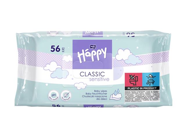 Bella Baby Happy Classic Sensitive Chusteczki nasączone interakcje ulotka   56 szt.