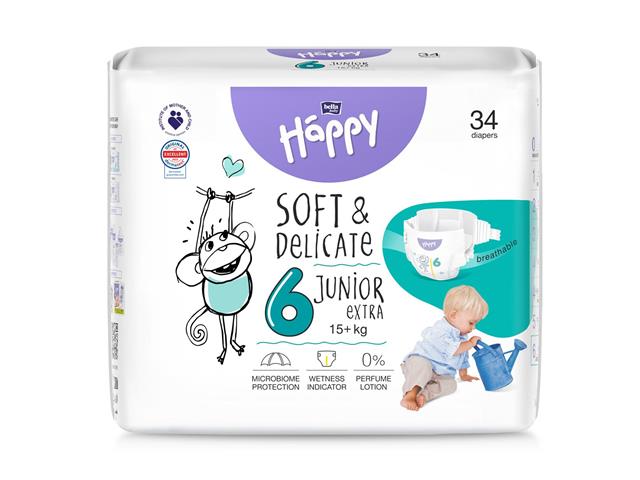 BELLA BABY HAPPY Junior extra 6 15+ kg Pieluszki dla dzieci interakcje ulotka   34 szt.