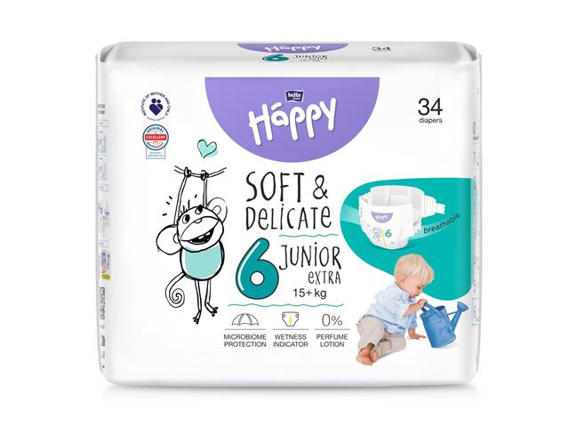 BELLA BABY HAPPY Junior extra 6 15+ kg Pieluszki dla dzieci interakcje ulotka pielucho-majtki  34 szt.