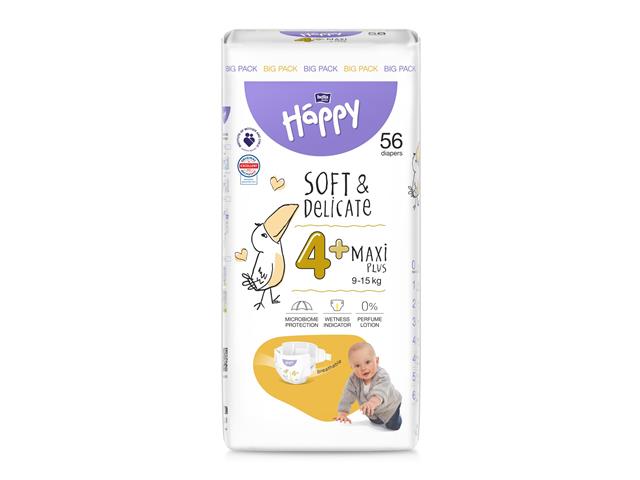 BELLA BABY HAPPY Maxi Plus 4+ 9-15 kg Pieluszki dla dzieci interakcje ulotka   56 szt.