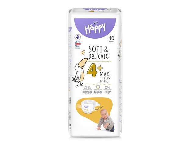 BELLA BABY HAPPY Maxi Plus 4+ 9-15 kg Pieluszki dla dzieci interakcje ulotka   40 szt.
