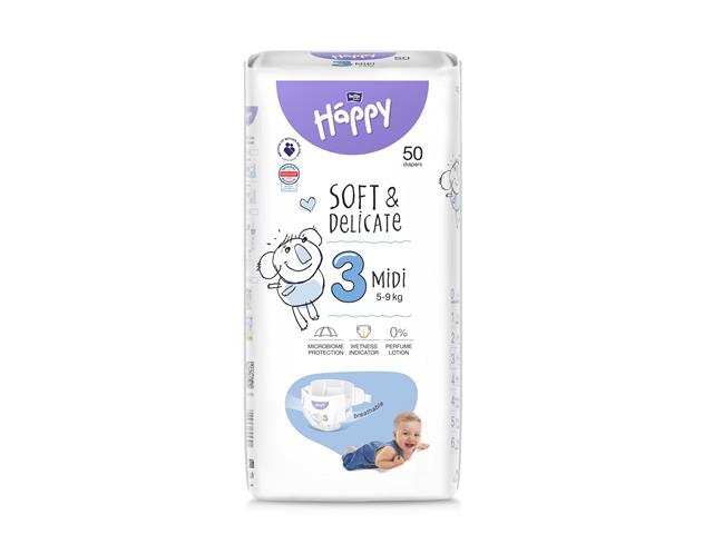 BELLA BABY HAPPY Midi 3 5-9 kg Pieluszki dla dzieci interakcje ulotka   50 szt.