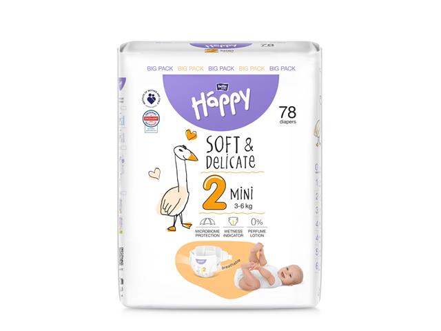 BELLA BABY HAPPY Mini 2 3-6 kg Pieluszki dla dzieci interakcje ulotka pielucho-majtki  78 szt.