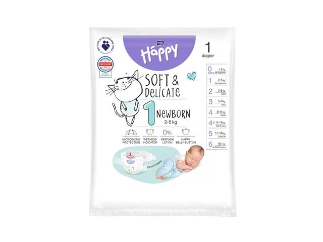BELLA BABY HAPPY Newborn 1 2-5 kg Pieluszki dla dzieci interakcje ulotka   1 szt.