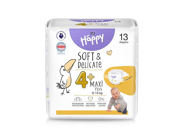 Bella Baby Happy Pieluszki dla dzieci maxi plus 4+ (9-15 kg) interakcje ulotka pielucha  13 szt.