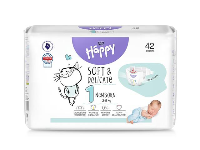 Bella Baby Happy Pieluszki newborn 1 (2-5 kg) interakcje ulotka pielucha - 42 szt.
