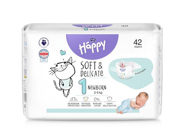 Bella Baby Happy Pieluszki newborn 1 (2-5 kg) interakcje ulotka   42 szt.