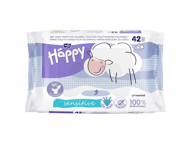 Bella Baby Happy Sensitive Papier dla dzieci nasączony interakcje ulotka papier  42 szt.