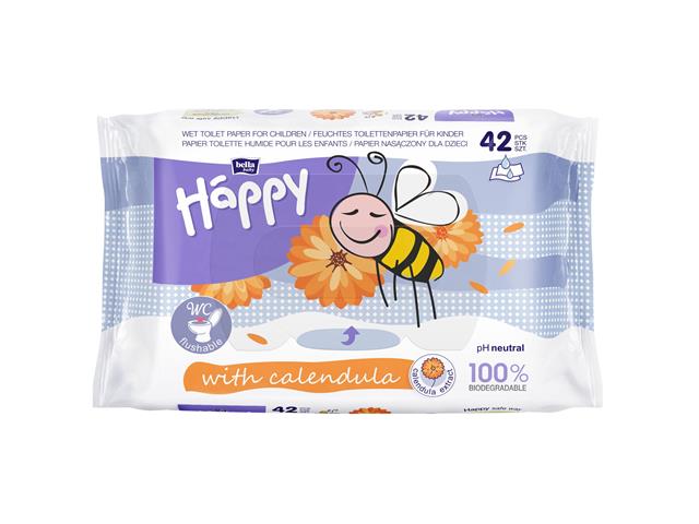 Bella Baby Happy With Calendula Papier dla dzieci nasączony z ekstraktem z nagietka interakcje ulotka   42 szt.