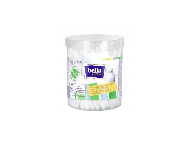 Bella Cotton Patyczki papierowe pudełko okrągłe interakcje ulotka patyczki  100 szt.