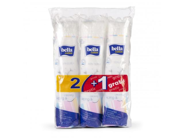 Bella Cotton Płatki kosmetyczne okrągłe interakcje ulotka płatki 3 op. po 80 szt.