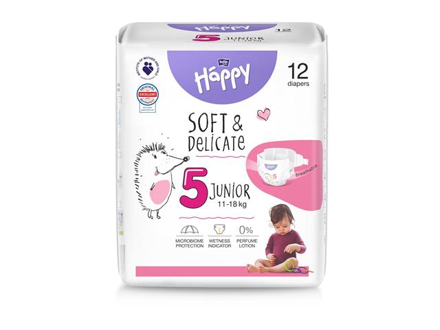 Bella Happy Junior Pieluszki dla dzieci 5 (11-18 kg) interakcje ulotka pielucha  12 szt.