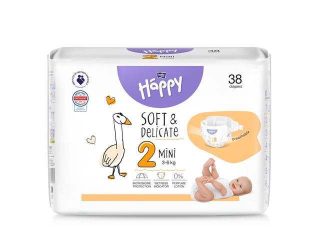 Bella Happy Pieluszki dla dzieci mini 2 (3-6 kg) interakcje ulotka pielucha  38 szt.