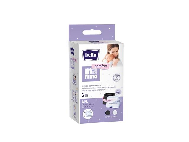 Bella Mamma Comfort Majtki poporodowe wielokrotnego użytku M/L interakcje ulotka   2 szt.