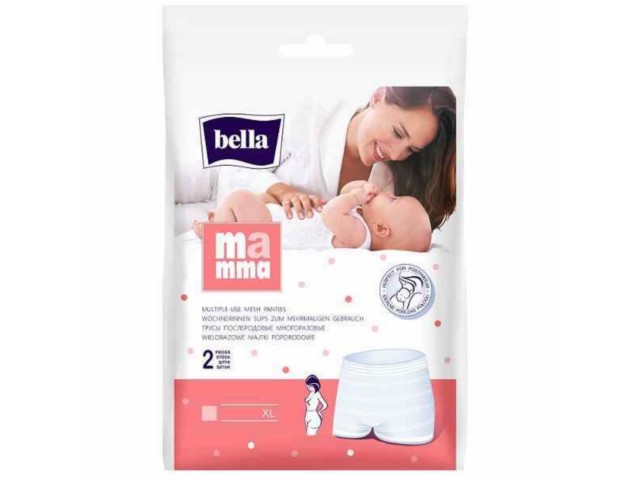 Bella Mamma Majtki poporodowe XL interakcje ulotka majtki siatkowe - 2 szt.