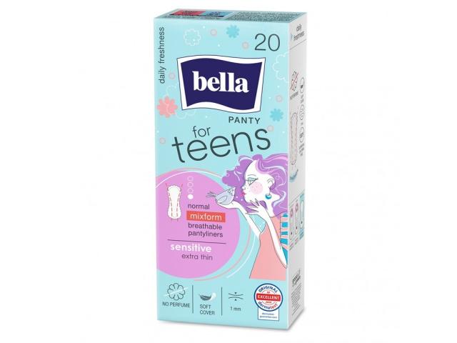Bella Panty For Teens Sensitive Wkładki higieniczne normal ultracienkie interakcje ulotka wkładka higieniczna 20 szt.