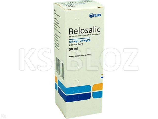 Belosalic interakcje ulotka płyn do stosowania na skórę (500mcg+20mg)/g 