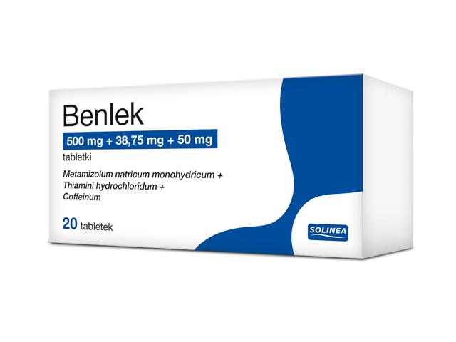 Benlek interakcje ulotka tabletki 500mg+38,75mg+50mg 20 tabl.