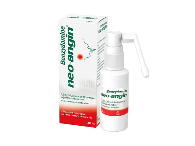 Benzydamine neo-angin interakcje ulotka aerozol do gardła 1,5 mg/ml 1 but. po 30 ml