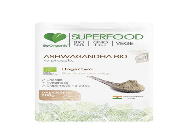 BeOrganic Ashwagandha Bio W proszku interakcje ulotka proszek  200 g