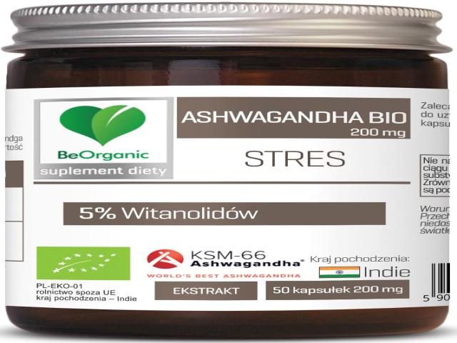 BeOrganic Ashwagandha Ksm - 66 5% BIO 200 mg interakcje ulotka kapsułki  50 kaps.