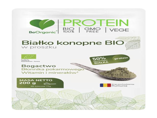 BeOrganic Białko Konopne Bio W proszku interakcje ulotka proszek  200 g