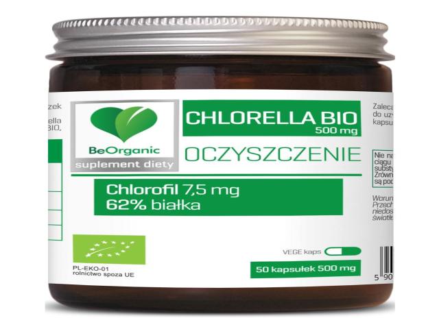 BeOrganic Chlorella Bio 500 mg interakcje ulotka kapsułki - 50 kaps.