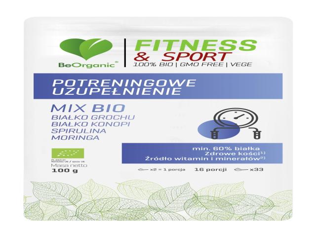 BeOrganic Fitness & Sport Potreningowe Uzupełnienie Mix Bio interakcje ulotka proszek - 100 g