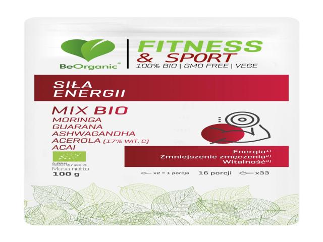 BeOrganic Fitness & Sport Siła Energii Mix Bio interakcje ulotka proszek - 100 g