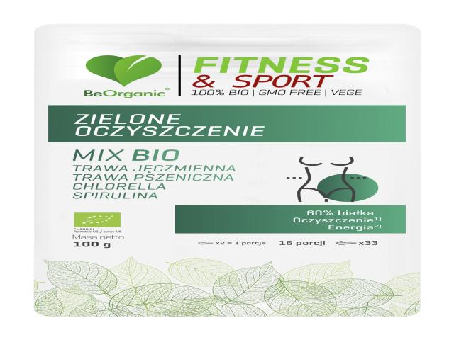 BeOrganic Fitness & Sport Zielone Oczyszczenie Mix Bio zielone MIX interakcje ulotka proszek  100 g