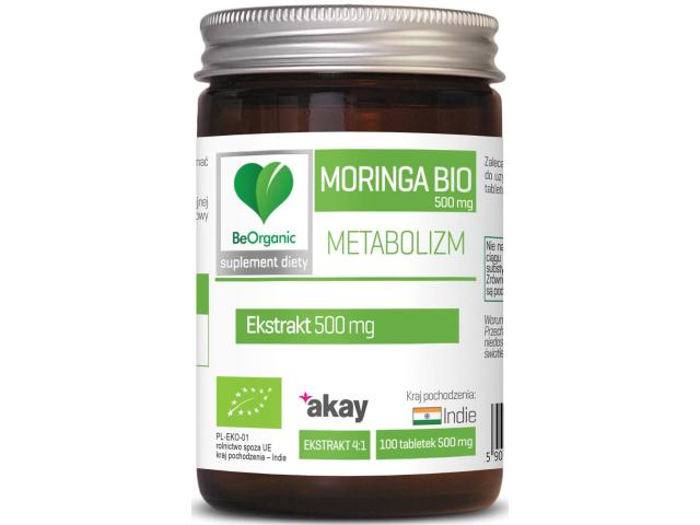 BeOrganic Moringa Bio Ekstrakt 500 mg interakcje ulotka tabletki  100 tabl.