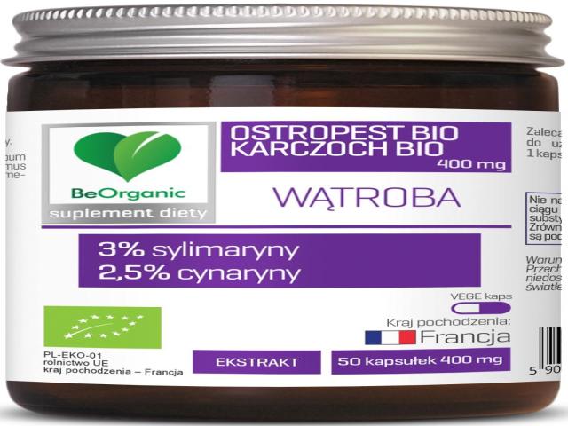 BeOrganic Ostropest BIO 3% + Karczoch BIO 2,5% 400 mg interakcje ulotka kapsułki - 50 kaps.