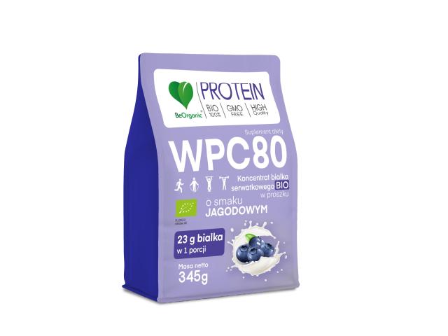 BeOrganic WPC 80 o smaku jagodowym interakcje ulotka proszek - 345 g