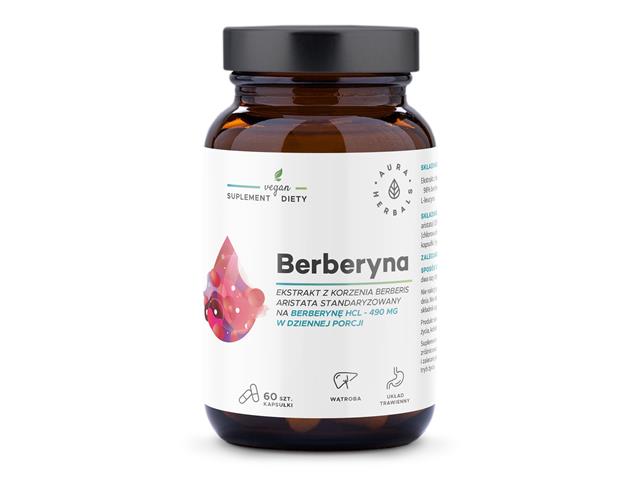 Berberyna 490 mg HCL Berberis aristata interakcje ulotka kapsułki  60 kaps.