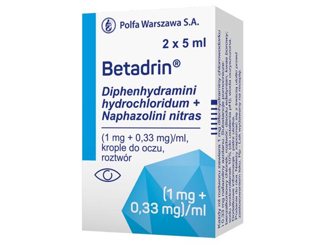 Betadrin interakcje ulotka krople do oczu (1mg+330mcg)/ml 2 but. po 5 ml