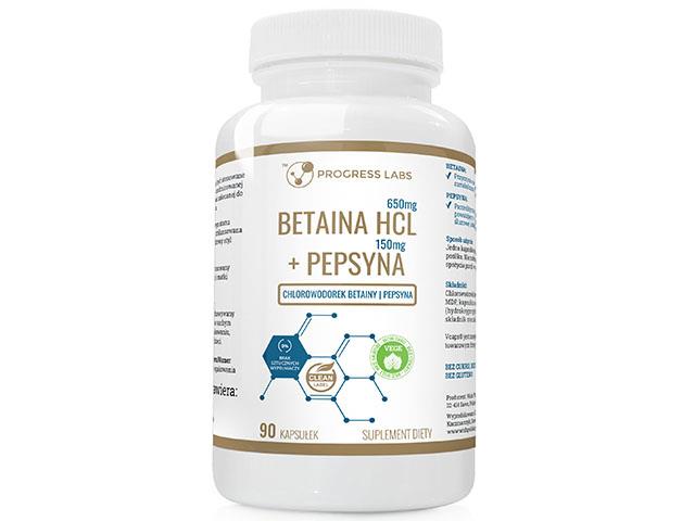 Betaina HCL 650 mg + Pepsyna 150 mg interakcje ulotka kapsułki - 90 kaps.