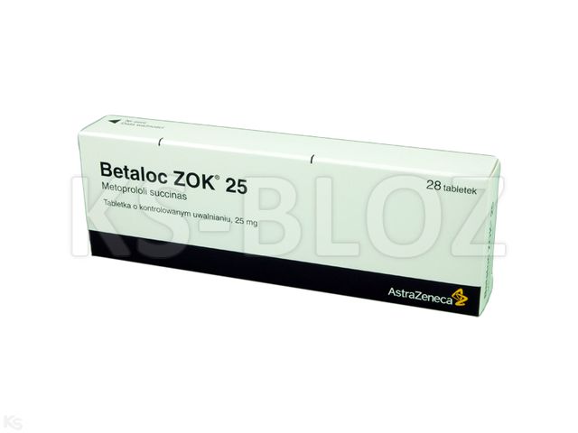 Betaloc ZOK 25 interakcje ulotka tabletki o przedłużonym uwalnianiu 23,75 mg 28 tabl.