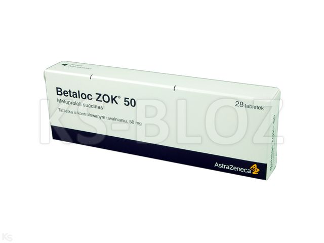 Betaloc ZOK 50 interakcje ulotka tabletki o przedłużonym uwalnianiu 47,5 mg 28 tabl.