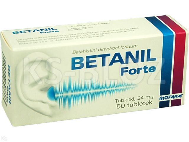 Betanil Forte interakcje ulotka tabletki 24 mg 50 tabl. | 5 blist.po 10 szt.