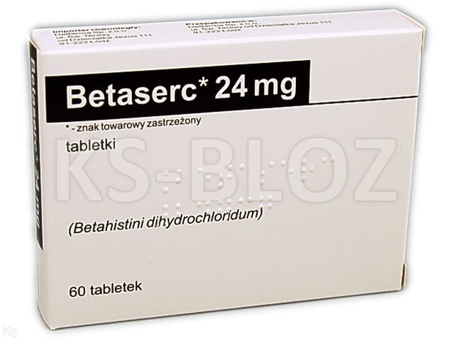 Betaserc interakcje ulotka tabletki 24 mg 60 tabl.