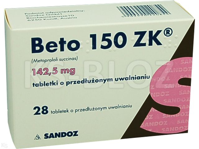 Beto 150 ZK interakcje ulotka tabletki o przedłużonym uwalnianiu 142,5 mg 28 tabl. (4 blist. po 7 tabl.)
