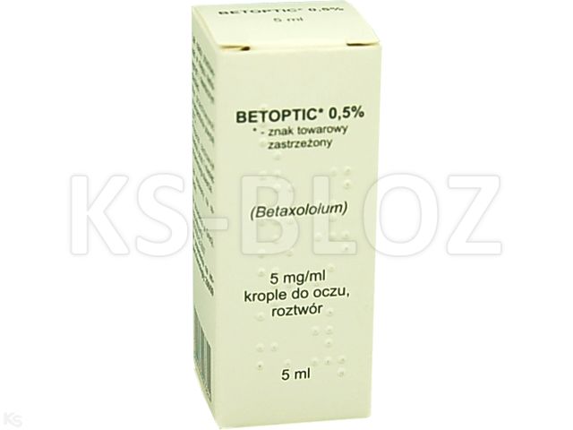 Betoptic 0.5% interakcje ulotka krople do oczu, roztwór 5 mg/ml 5 ml | butelka