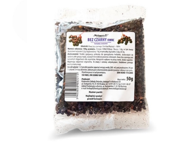 Bez Czarny Owoc interakcje ulotka zioła do zaparzania - 50 g