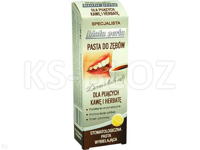 Biała Perła Pasta do mycia zębów wybielająca kurkuma + Q10 interakcje ulotka pasta do zębów  75 ml