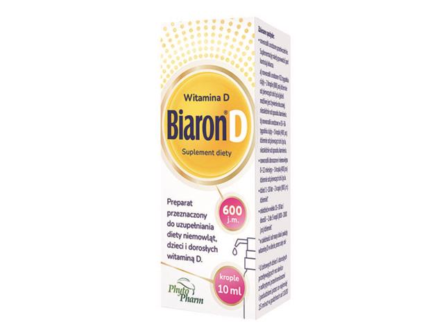 Biaron D 600 j.m. interakcje ulotka krople  10 ml