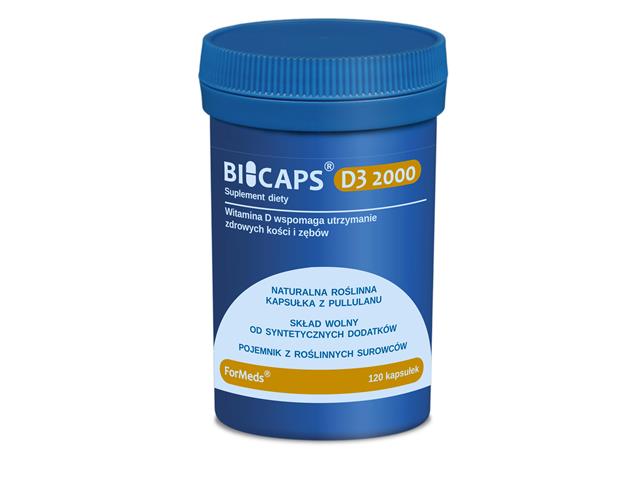 Bicaps D3 2000 interakcje ulotka kapsułki  120 kaps.