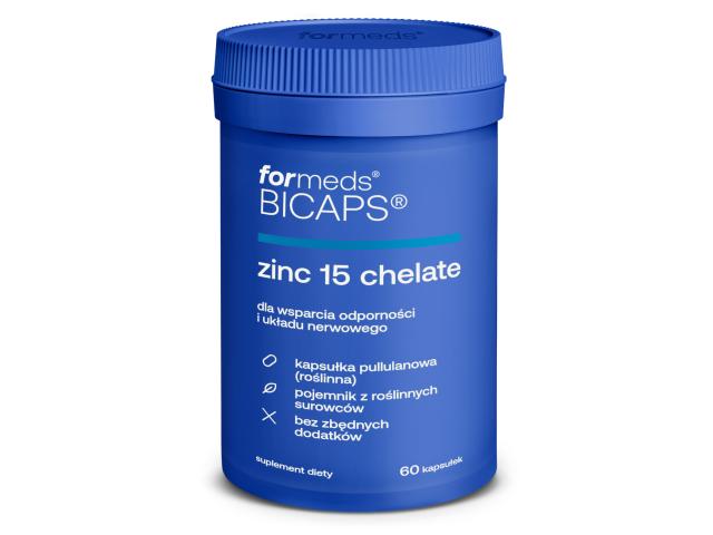 Bicaps Zinc 15 Chelate interakcje ulotka kapsułki twarde 60 kaps.