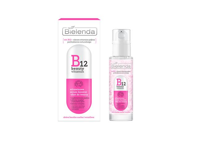 BIELENDA B12 BEAUTY VITAMIN Witaminowe Serum-booster-shot do twarzy skóra b.sucha i wrażliwa interakcje ulotka serum  30 g