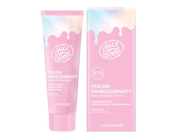 BIELENDA FACE BOOM Peeling gruboziarnisty cera mieszana/tłusta interakcje ulotka peeling - 50 g
