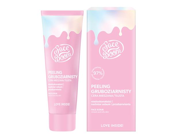 BIELENDA FACE BOOM Peeling gruboziarnisty cera mieszana/tłusta interakcje ulotka peeling  50 g